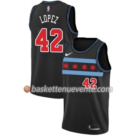 Maillot Basket Chicago Bulls Robin Lopez 42 2018-19 Nike City Edition Noir Swingman - Homme
